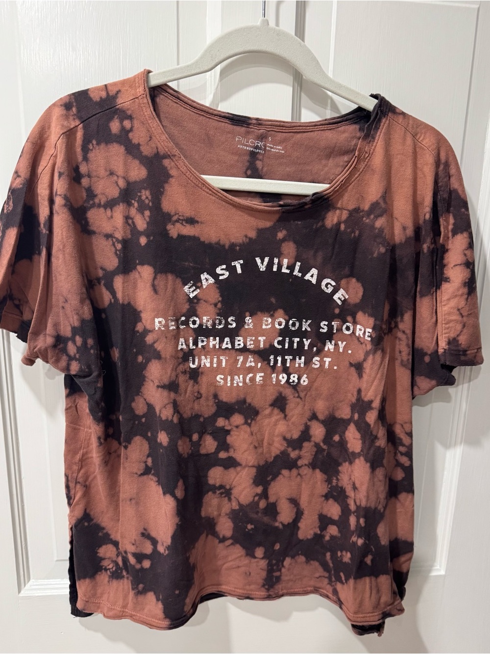Pilcro Rust and Black Tie-Dye East Village Graphic Tee